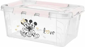 Keeeper Mickey & Minnie úložný box 29 x 19 x 12,4 cm pastelově růžový