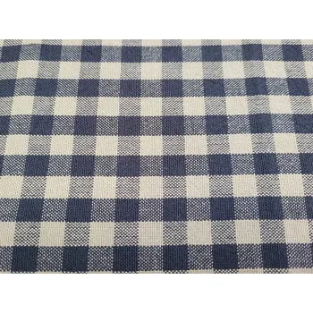 BYTEMA Látka káro MERIGNAC grafit/len šíře 160 cm