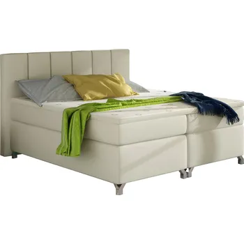 Postel Kontinentální postel Boxspring BRAZIL béžová ekokůže