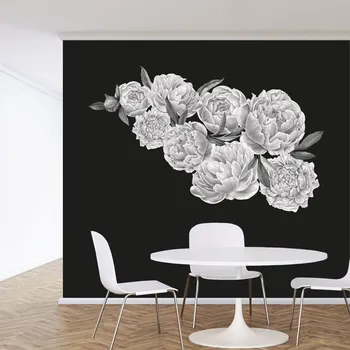 Samolepící dekorace Samolepka na zeď s motivem bílých pivoněk