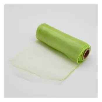 Organza obšitá š15cm/9m sv. zelená