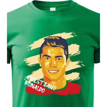 Chlapecké tričko Dětské tričko Cristiano Ronaldo, Barva Zelená, Velikost 146 cm/10 roků, Canvas Dětské tričko Bezvatriko.cz 1914 - 4xb/1xc