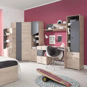 Dětský pokoj Dětský pokoj DELTA | sestava B1 | 6 dílů | dub/antracit
