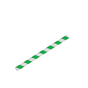 EcoPack Papírové brčko Jumbo zeleno-bílé proužky 8/150 mm ideal pack® bal/100 ks