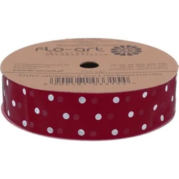 Stuha Stuha dekorativní 25mm/9m organzová, bordó s potiskem