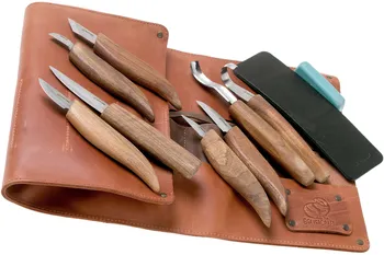 Pracovní nůž BeaverCraft Deluxe Wood Carving Set S18X ořech