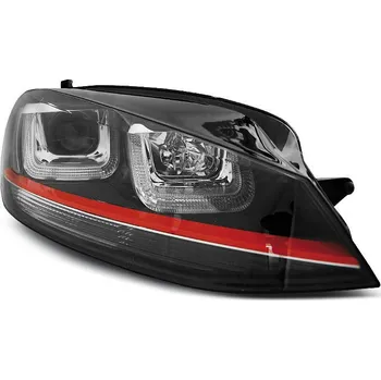 Přední světlomet TUNING-TEC Přední světla VW Golf VII 11.12- - černé U-TYPE LED RED LINE GTI LOOK