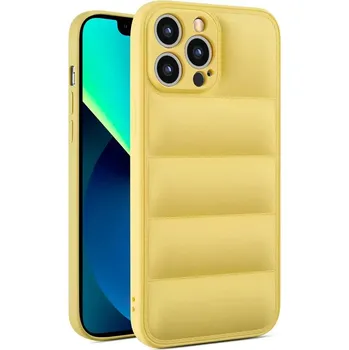 Pouzdro na mobilní telefon Puffy silikonový obal s polštářky a ochranou fotoaparátu iPhone 11 barevný Barva: Žlutá