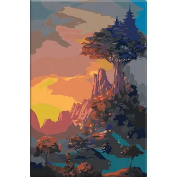 Dětské zboží Malování podle čísel - Kouzelný zámek v koruně stromu - 40x60 cm, bez dřevěného rámu - CZ výroba