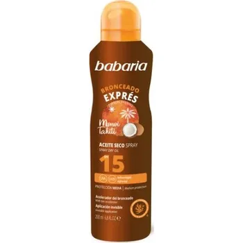 Tělový olej Babaria Dry Oil Mist SPF15 - Suchý olej ve spreji 200 ml