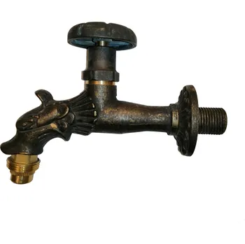 Ventil Zahradní ventil matný/temný (kohout) ozdobný (okrasný kohoutek) s připojením na hadici (drak,RETRO, dračí hlava) - matný temný 6003T