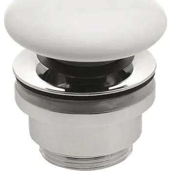 Sifon Umyvadlová výpust 5/4“, click-clack, keramická zátka, 5-63mm, bílá WEH060