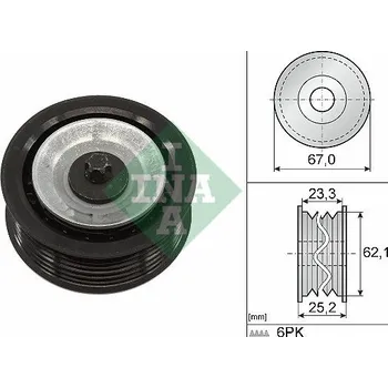 Auto-moto Vratná/vodicí kladka, klínový žebrový řemen INA 532 0619 10