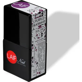 Umělé nehty Laif Gel lak třpytivý SOL - 210 Purple, black and white 10 ml