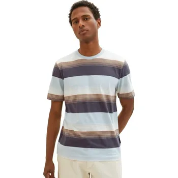 TOM TAILOR PÁNSKÉ TRIKO S BAREVNÝMI PRUHY XXL