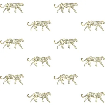 Tapeta Origin Vliesová tapeta bílá se zlatými leopardy 347685, Precious, Origin, velikost 0,53 x 10,05 m