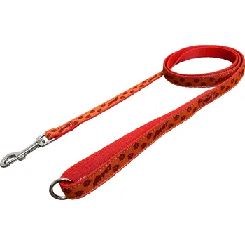 Vodítko pro psa BAFPET Popruhová vodítka TLAPKY BAF Barva: Červená, Rozměr: 20mm x 150cm 18211TB
