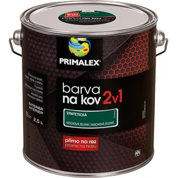 barva na kov Primalex Syntetická antikorozní barva na kov 2v1 2,5 l