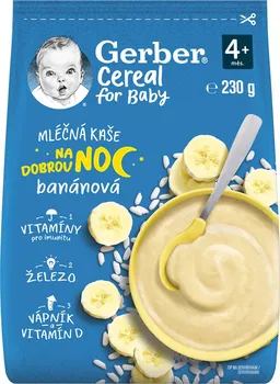 Dětská kaše Gerber Cereal mléčná kaše na dobrou noc 4 m+ 230 g banánová