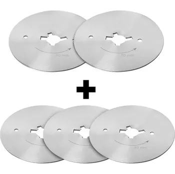 Kráječ na chleba G.Gastro (5 Kusů) Kulatý krájecí nůž s hladkou čepelí - 80 mm pro kráječ kebabu