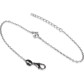 Náramek Jemný stříbrný náramek s kulatým zirkonem - Meucci SB207