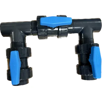 Poolservis Bypass obtok s ventily 50mm - rozebraný - s ventily Standart