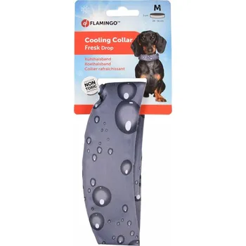 Obojek pro psa Flamingo Chladicí obojek pro psy Kapka, velikost M 28 - 36 cm , šedá