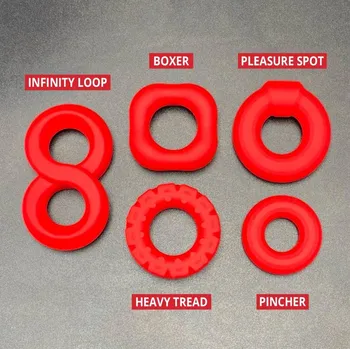 Topped Toys Silicone Cock Rings Pleasure Spot Red, prémiový silikonový erekční kroužek