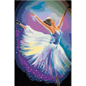 Dětské zboží Malování podle čísel - Baletka při tanci - 40x60 cm, bez dřevěného rámu - CZ výroba