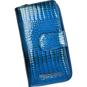 Modrá kožená peněženka na karty GF116