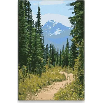 Dětské zboží Malování podle čísel - Stezka v horách - 40x60 cm, bez dřevěného rámu - CZ výroba