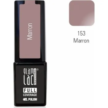 Umělé nehty GlamLac Gel lak hnědý - 153 Marron 6 ml