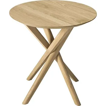 Konferenční stolek Odkládací stůl Ethnicraft Mikado Side Table olejovaný dub Ø50 v.50