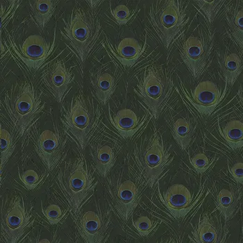 Tapeta Origin Vliesová tapeta na zeď zelená s pavími pery 347765, Luxury Skins, Origin, velikost 0,53 x 10,05 m
