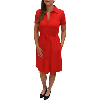 Dámské šaty Šaty Sabatti červené s kapsami a knoflíky Velikosti Sabatti: 36