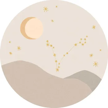 Tapeta Eijffinger Béžová vliesová kruhová tapeta znamení zvěrokruhu Ryby, 323116, Explore, Eijffinger, průměr 115 cm