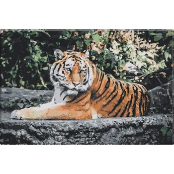 Dětské zboží Malování podle čísel - Ospalý tygr - 60x40 cm, bez dřevěného rámu - CZ výroba