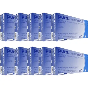 Vyšetřovací rukavice Balení 10ks - Nitrilové vyšetřovací rukavice bez pudru vel. L, tmavě modré MED-COMFORT bal. 100 ks 215-007-l