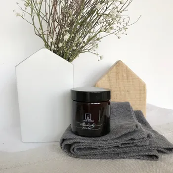 Svíčka Vonná svíčka BOUBÍNSKÝ PRALES - pačuli a zázvor - černá s víčkem mini