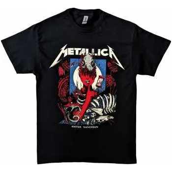 Pánské tričko Merch Metallica: Metallica Unisex T-shirt: Enter Sandman Poster (x-large) XL
