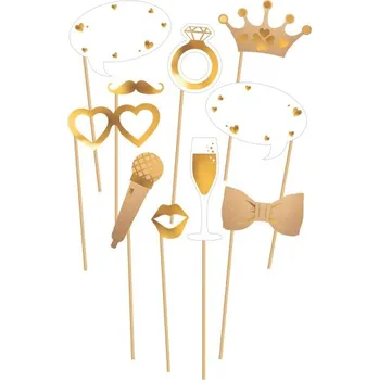 Svatební dekorace Amscan Svatební rekvizity na focení 10 ks zlaté