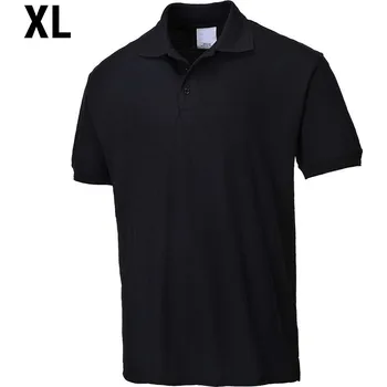 Pánské tričko G.Gastro Men's Workwear Polo Shirt – Black - Short Sleeve - Size XL - 65% Polyester / 35% Cotton
