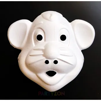 Karnevalový doplněk Bílá maska k domalování Myš