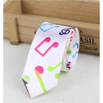 Kravata AE production Kravata bílá s barevnými notami