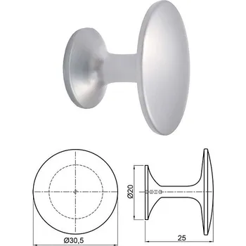 Nábytkové kování BOŘEK knopek CHROM-SATIN