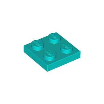 Hračka 3022 Dark Turquoise Plate 2 x 2 (Tmavě tyrkysová deska 2 x 2)