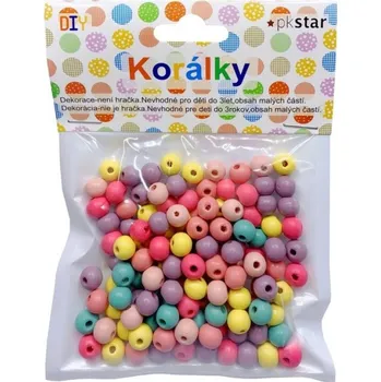 Dětské navlékací korálky Dřevěné korálky - 8 mm - 130 ks - PK510-26