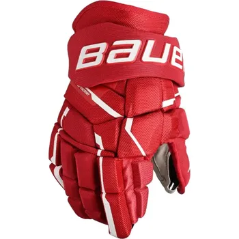 Hokejové rukavice Rukavice Bauer Supreme Mach S23 INT, Intermediate, červená, 12" Bauer