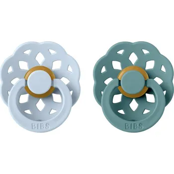BIBS Boheme dudlíky z přírodního kaučku 2ks / Baby blue + Island sea Velikost dudlíků: 2: od 6 měsíců