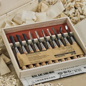 Dláto Sada japonských ručně-vyráběných řezbářských dlát KAWASEI AKATSUKI - 10 kusů